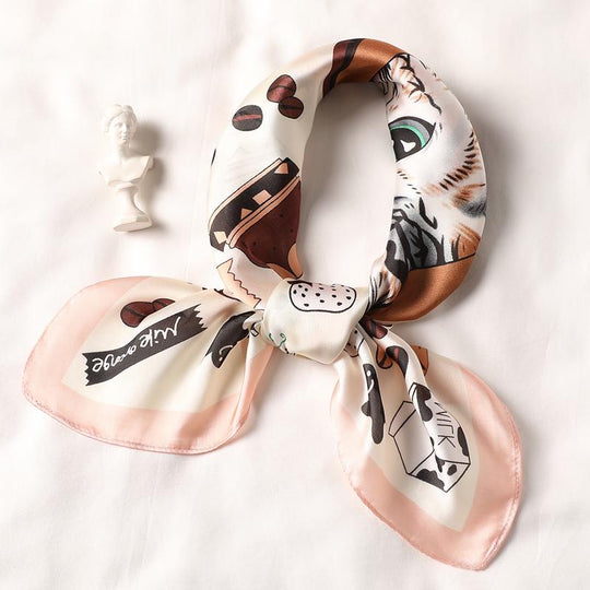 Bow Tie Cat Silk Scarf Scarf LulaMeow 