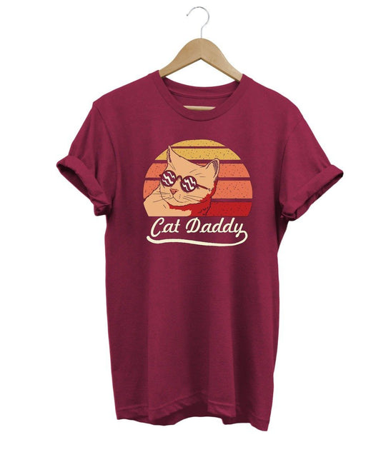 Cat Daddy T-Shirt LulaMeow DarkRed S 