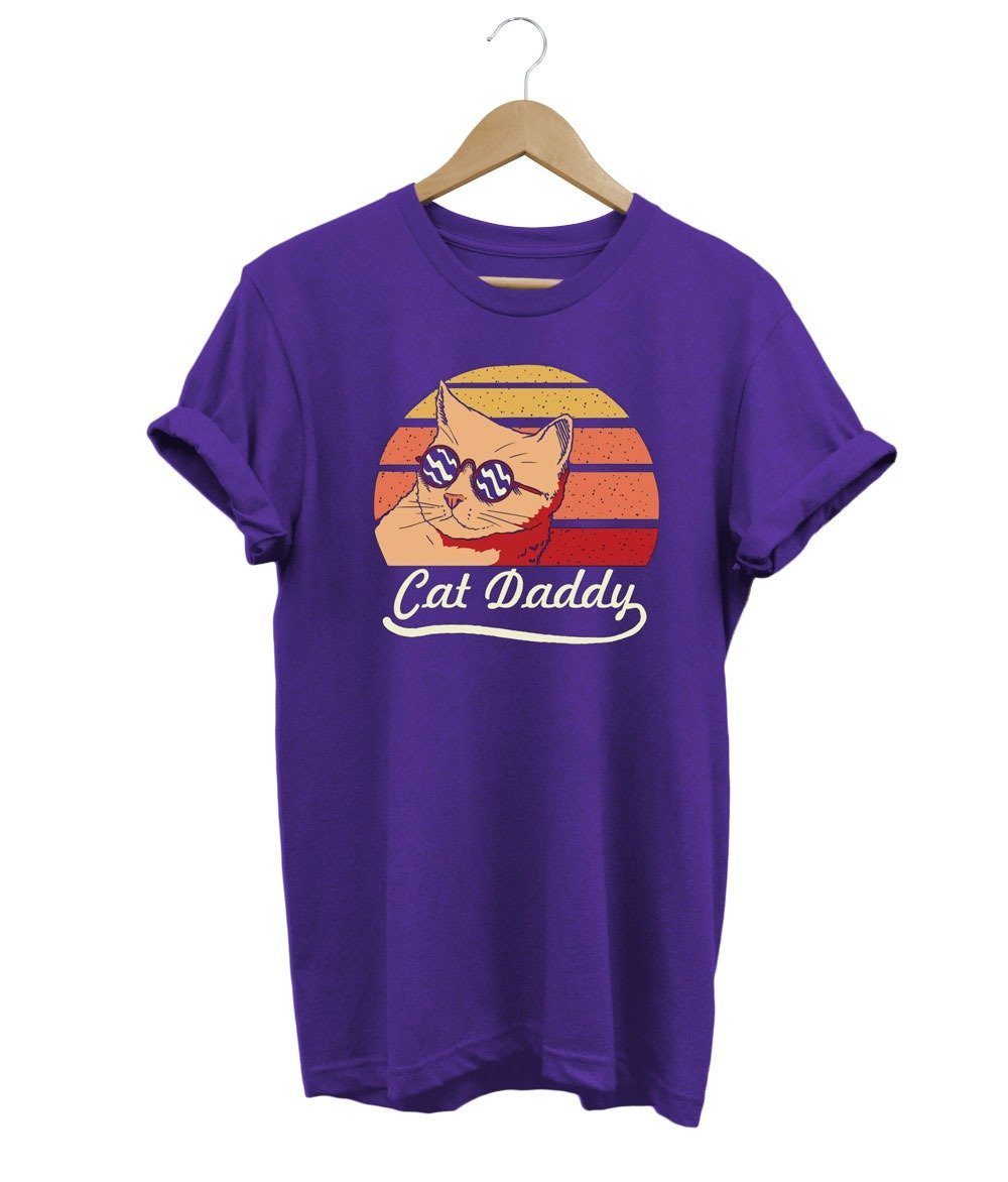 Cat Daddy T-Shirt LulaMeow Purple S 