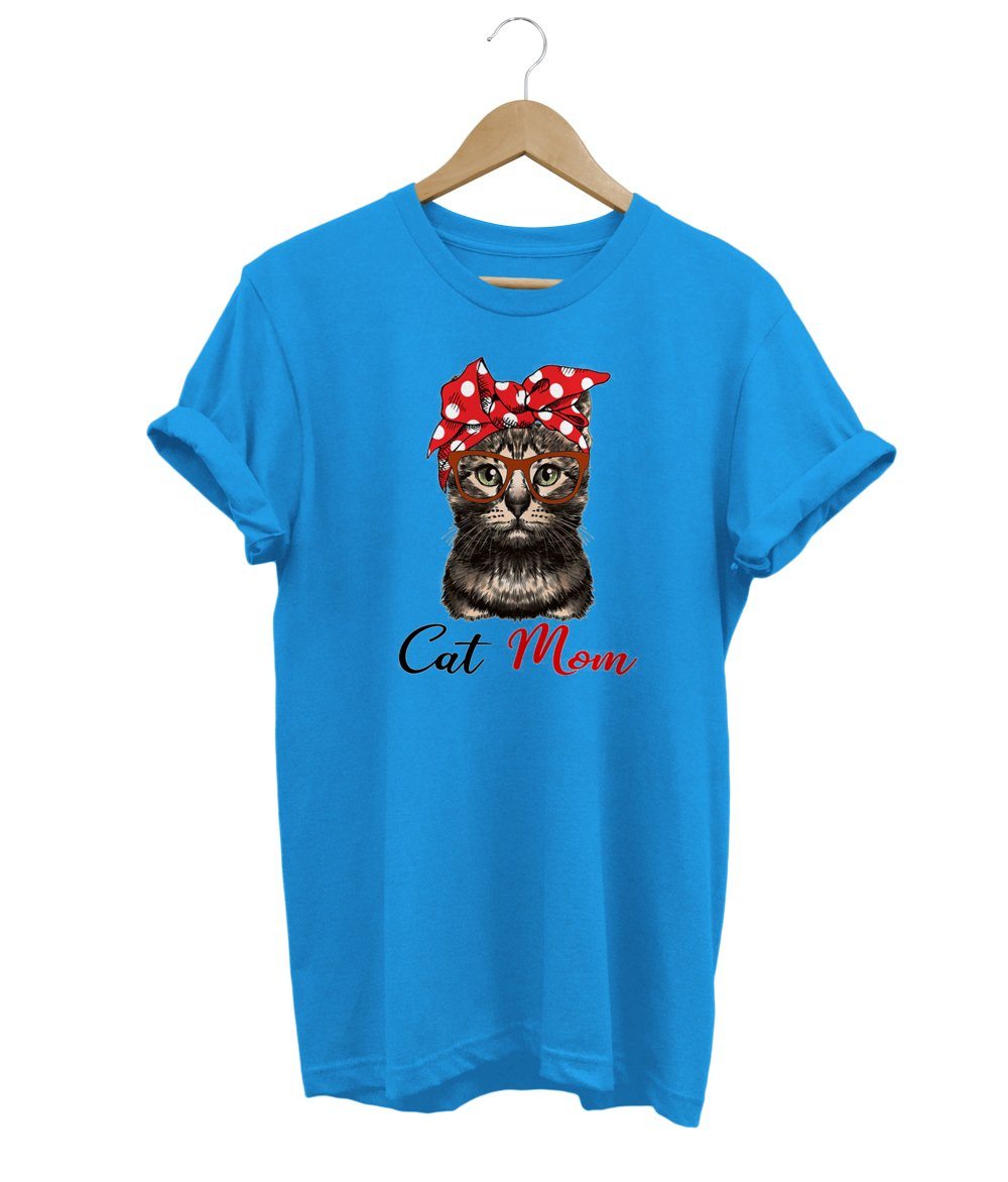 Cat Mom T-Shirt LulaMeow DodgerBlue S 