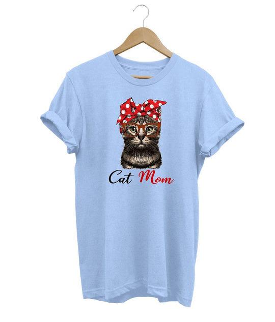 Cat Mom T-Shirt LulaMeow SkyBlue S 