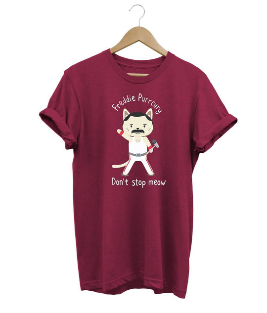 Don't Stop Meow T-Shirt LulaMeow DarkRed S 