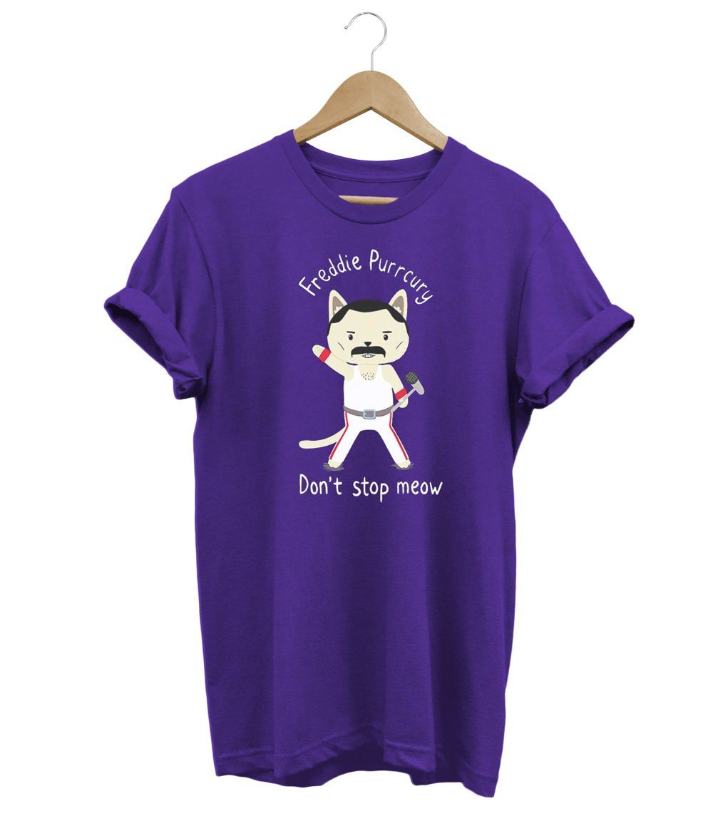 Don't Stop Meow T-Shirt LulaMeow Purple S 