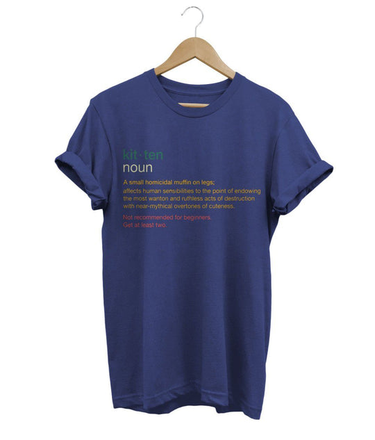 Kitten Noun T-Shirt LulaMeow Navy S 