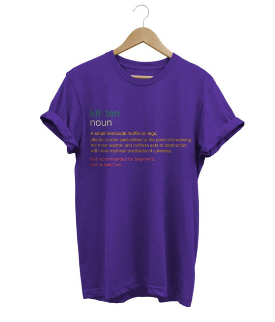 Kitten Noun T-Shirt LulaMeow Purple S 