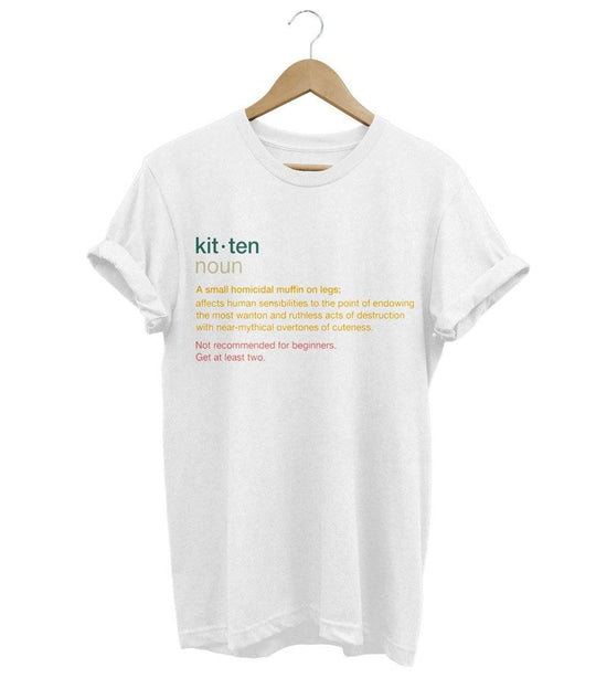 Kitten Noun T-Shirt LulaMeow White S 