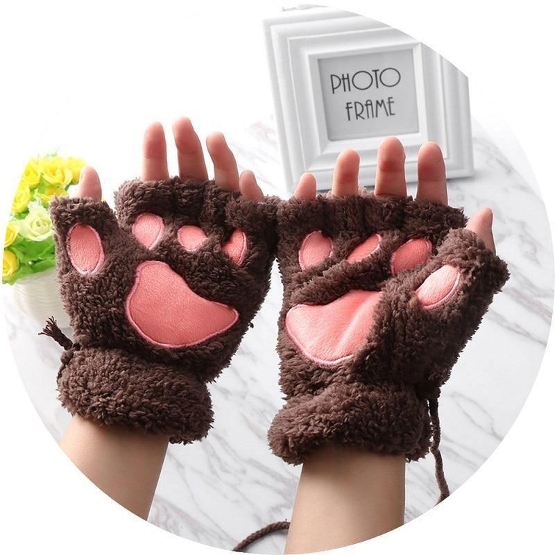 Lula Paw Gloves LulaMeow dark coffee One Size 