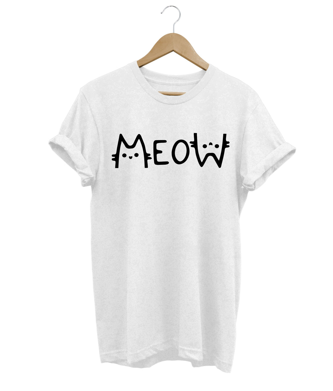 Meow Cat T-Shirt LulaMeow White S 