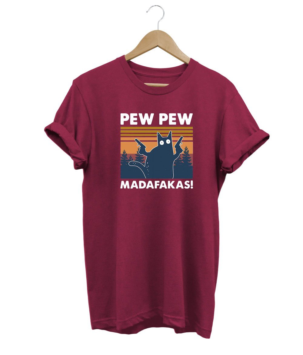 Pew Pew T-Shirt LulaMeow DarkRed S 