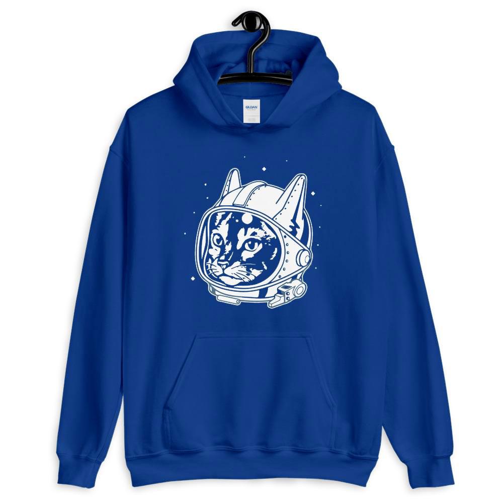 Space Cat Hoodie Hoodie LulaMeow Blue S 