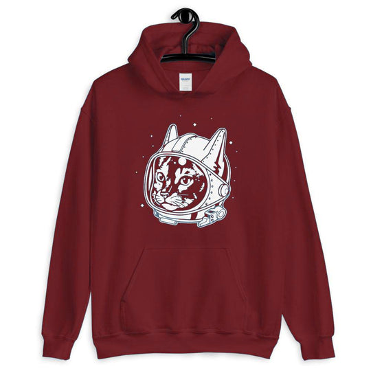 Space Cat Hoodie Hoodie LulaMeow DarkRed S 