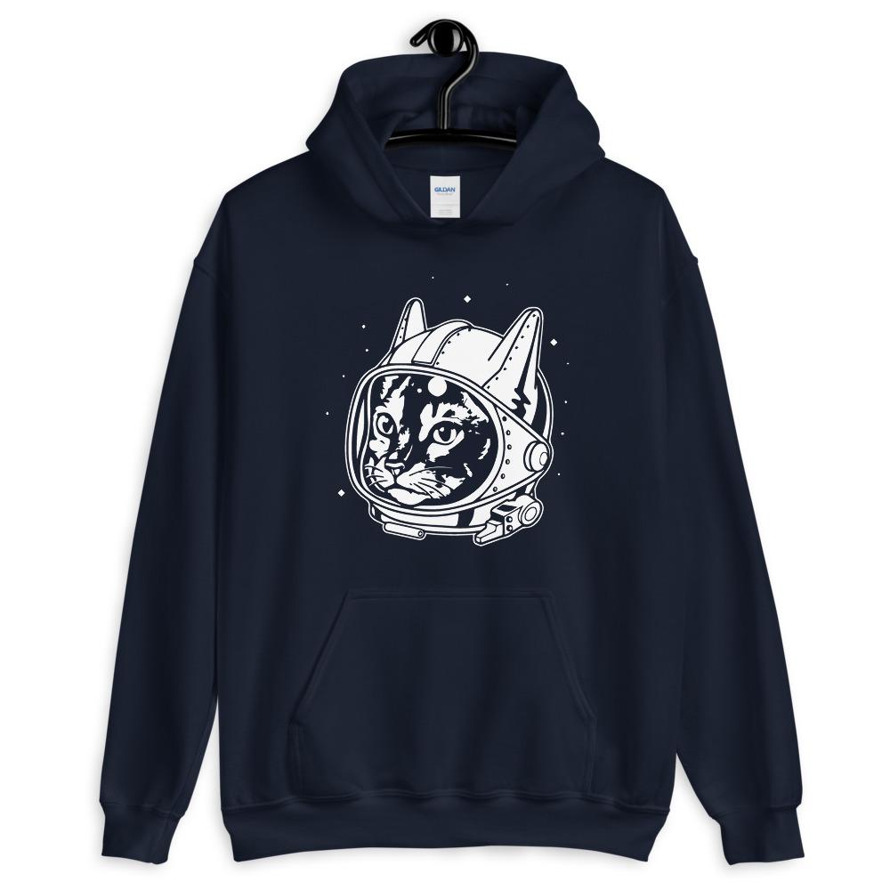 Space Cat Hoodie Hoodie LulaMeow Navy S 