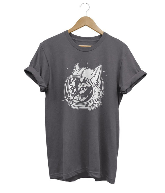 Space Cat T-Shirt LulaMeow Grey S 