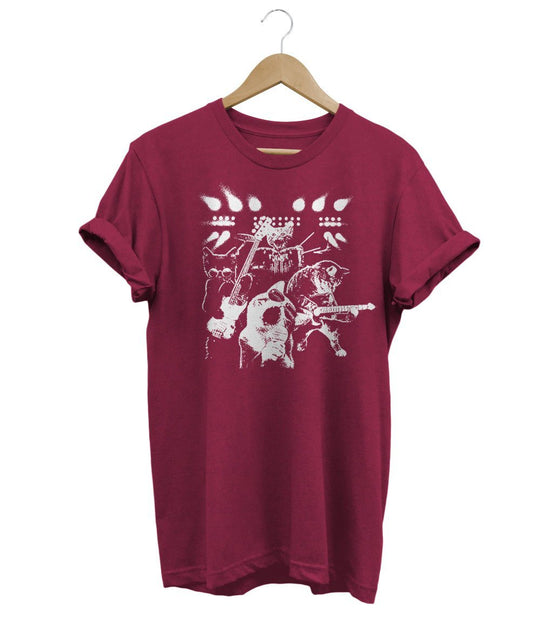 The Cats Band T-Shirt LulaMeow DarkRed S 