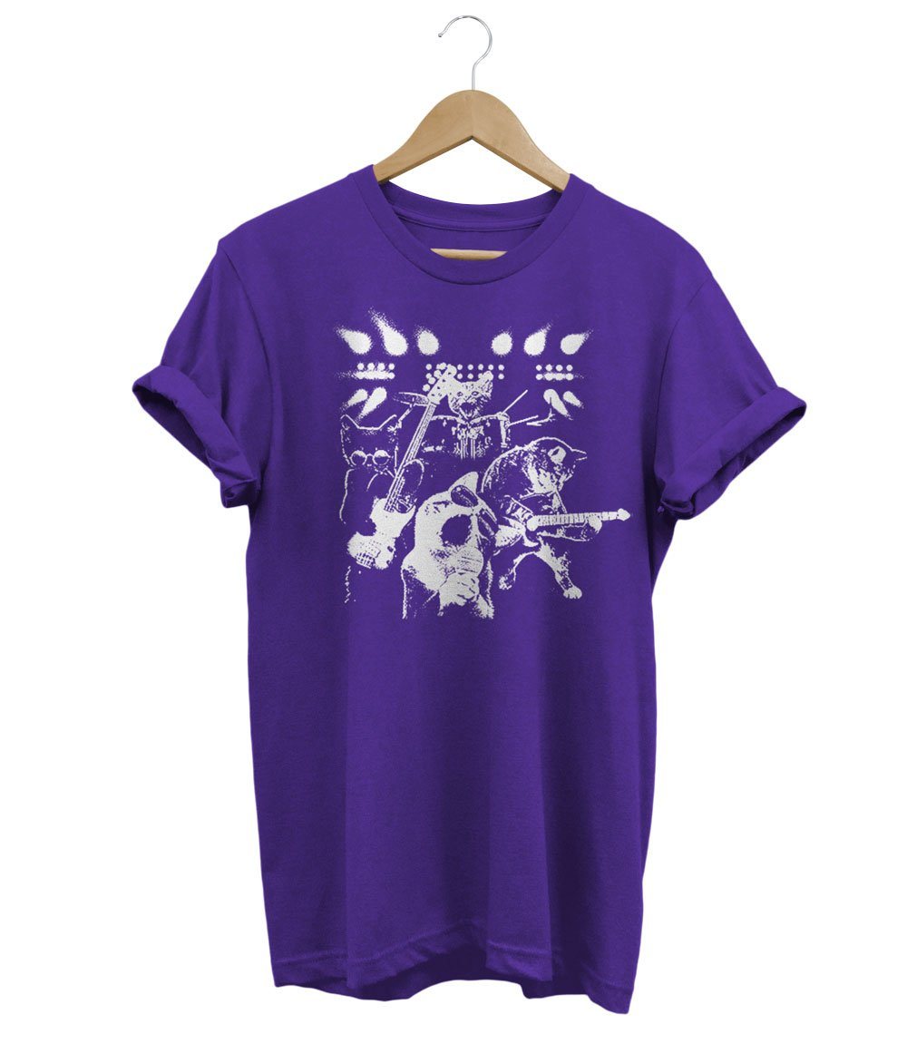 The Cats Band T-Shirt LulaMeow Purple S 