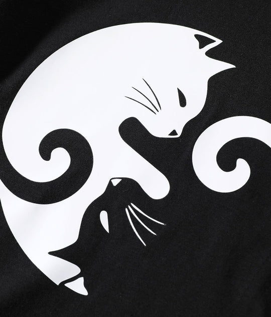 Yin and Yang Cat T-Shirt LulaMeow 